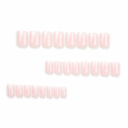 FRENCH GRADIENT | PINK & WHITE | GENTLE FRENCH | SHORT NAILS | 24NAILS-TAGLESSNAILS