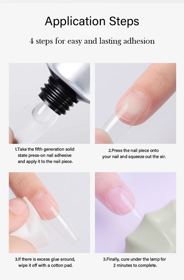 5th Gen Solid Nail Glue | Press-On Nails Special | Nail-Friendly | Extension Adhesive Gel | Solid Glue