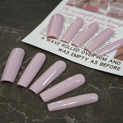 Hottie Solid Color | Pink | Pipe Shape | Detachable | Press-On Nails