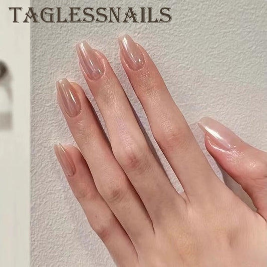 MOONLIGHT PEARL | NUDE PINK | PRESS ON NAILS