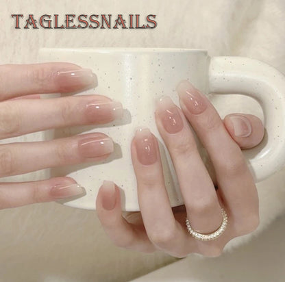 OVAL ICE NUDE GRADIENT | PINK | PRESS ON NAILS