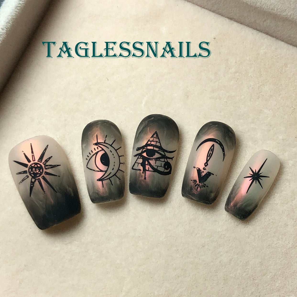 Evil Eye - Handmade Custom Detachable Press-On Nails TAGLESSNAILS